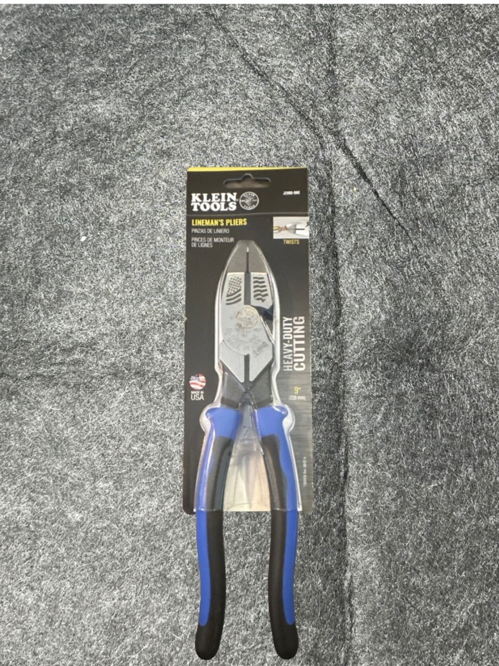 Klein Tools Blue/Black Lineman's Pliers - Heavy-Duty Cutting